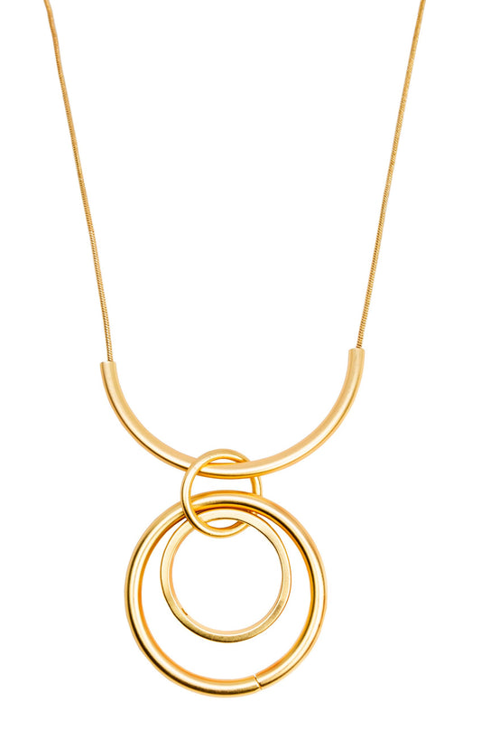 Matte Gold Pendant Necklace