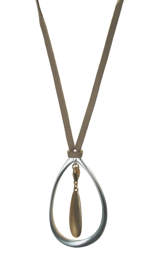 Matt G/S pendant beige leather