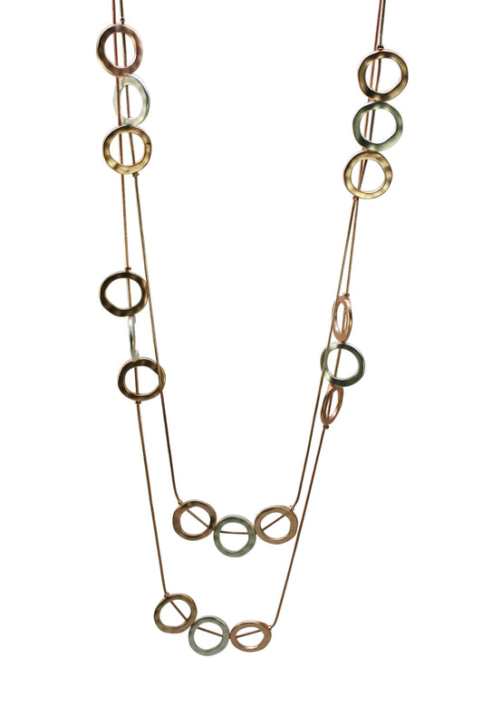 Matt brass necklace