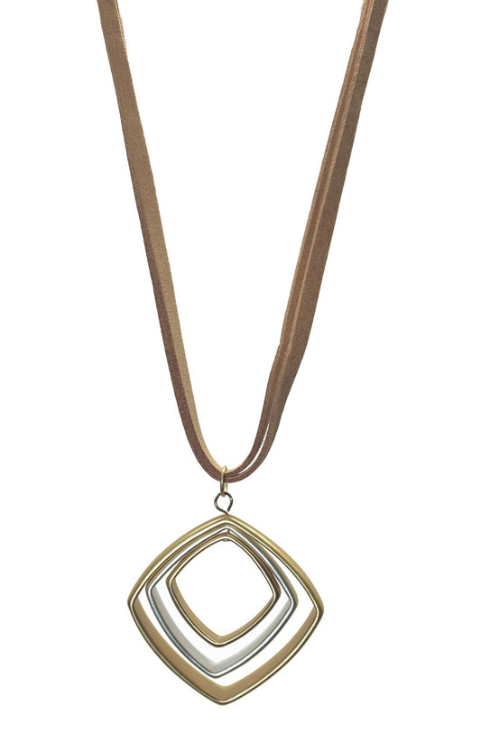 Matt gold & silv w/ beige cord