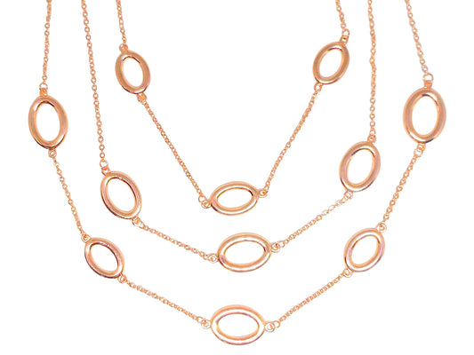 3 line rose gold necklace
