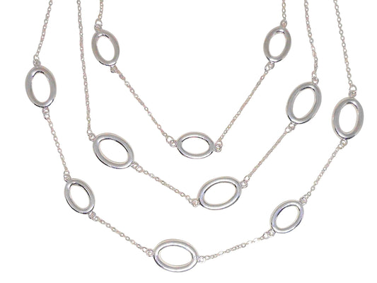 3 line silver necklace