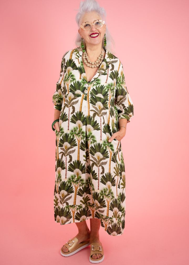 Palm Print Dress