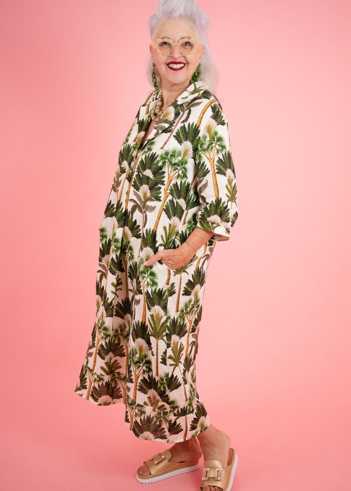 Palm Print Dress