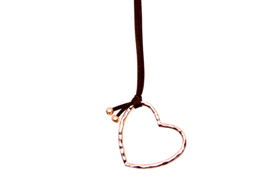 RoseGold heart on Leather