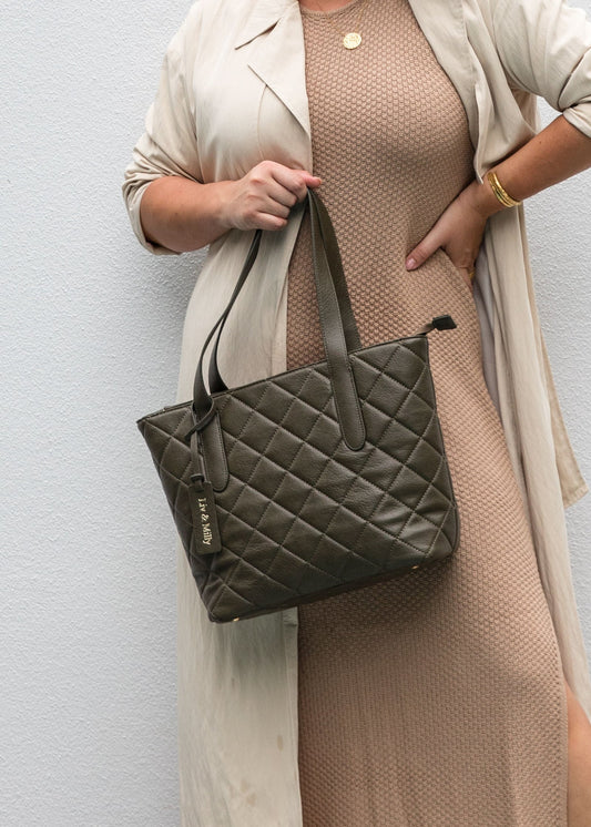 Quilted Remi - Olive Green