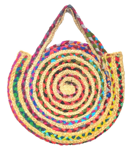 Multi chindi jute bag 33cm