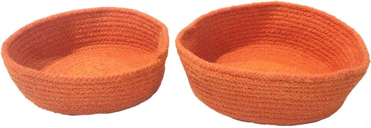 S/2 orange storage baskets 18x6/21x7 cm