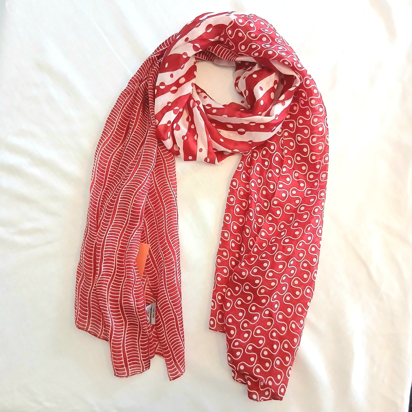 Pure Silk Scarf Circles and Lines TS-1120