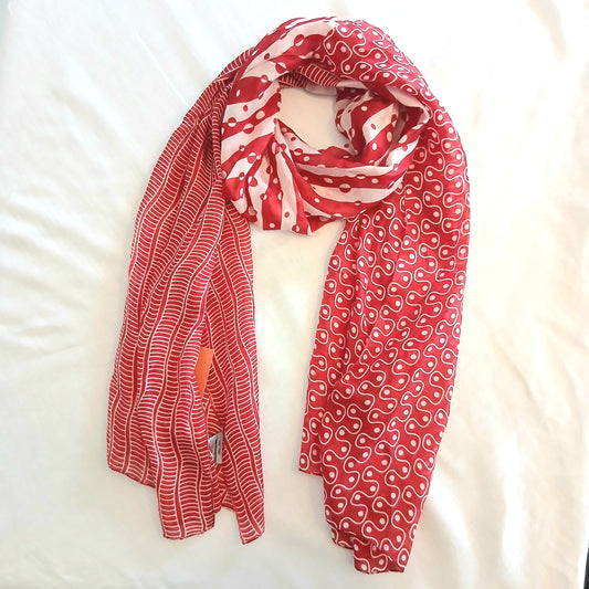 Pure Silk Scarf Circles and Lines TS-1120