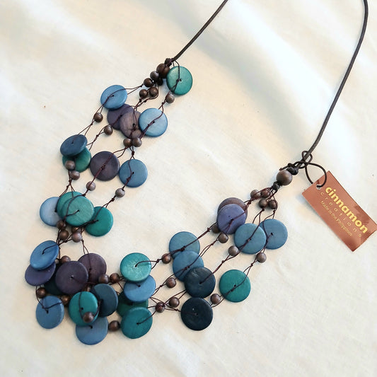 Whimsical Light Wooden Beaded Necklace N6-2036CTG