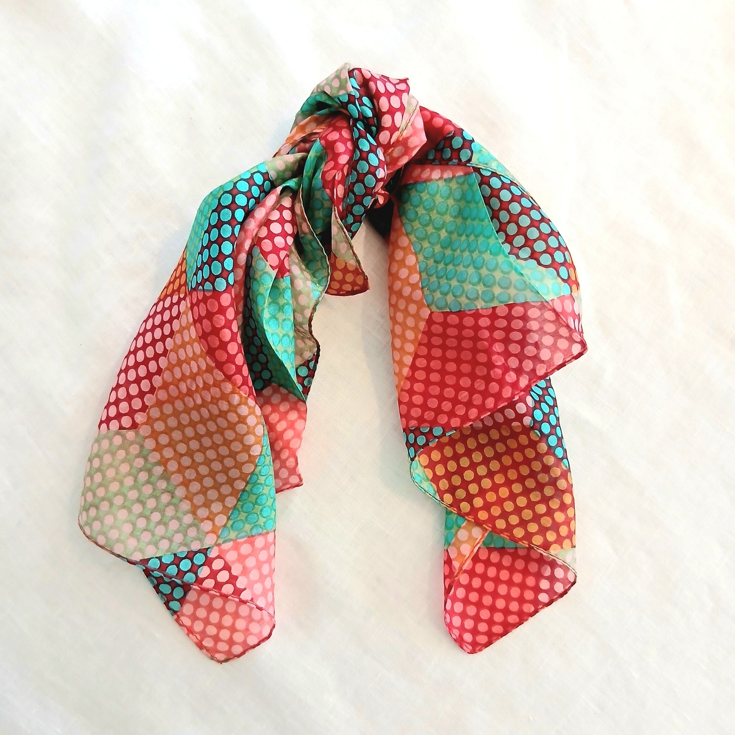 Necktie Stars and Dots Pure Silk Scarf 5524 / S