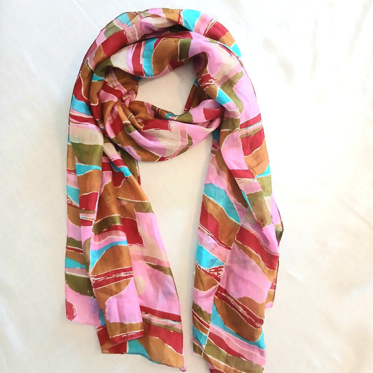 Pure Silk Scarf Large Retro TS-1147