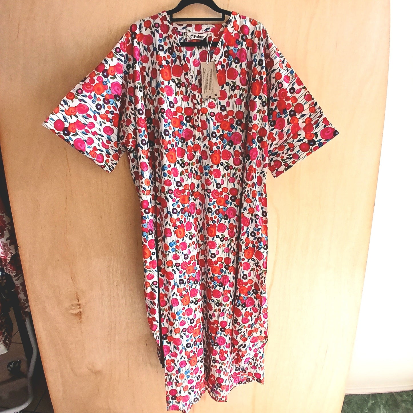 Large 3 Buttons Cotton Dress 67152