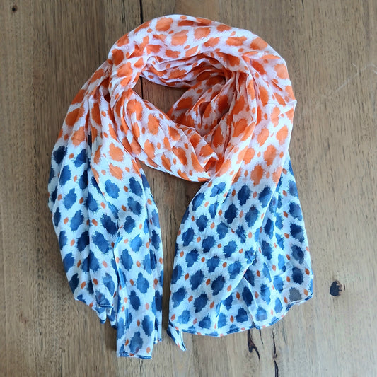 Orange and Blue Scarf 13985