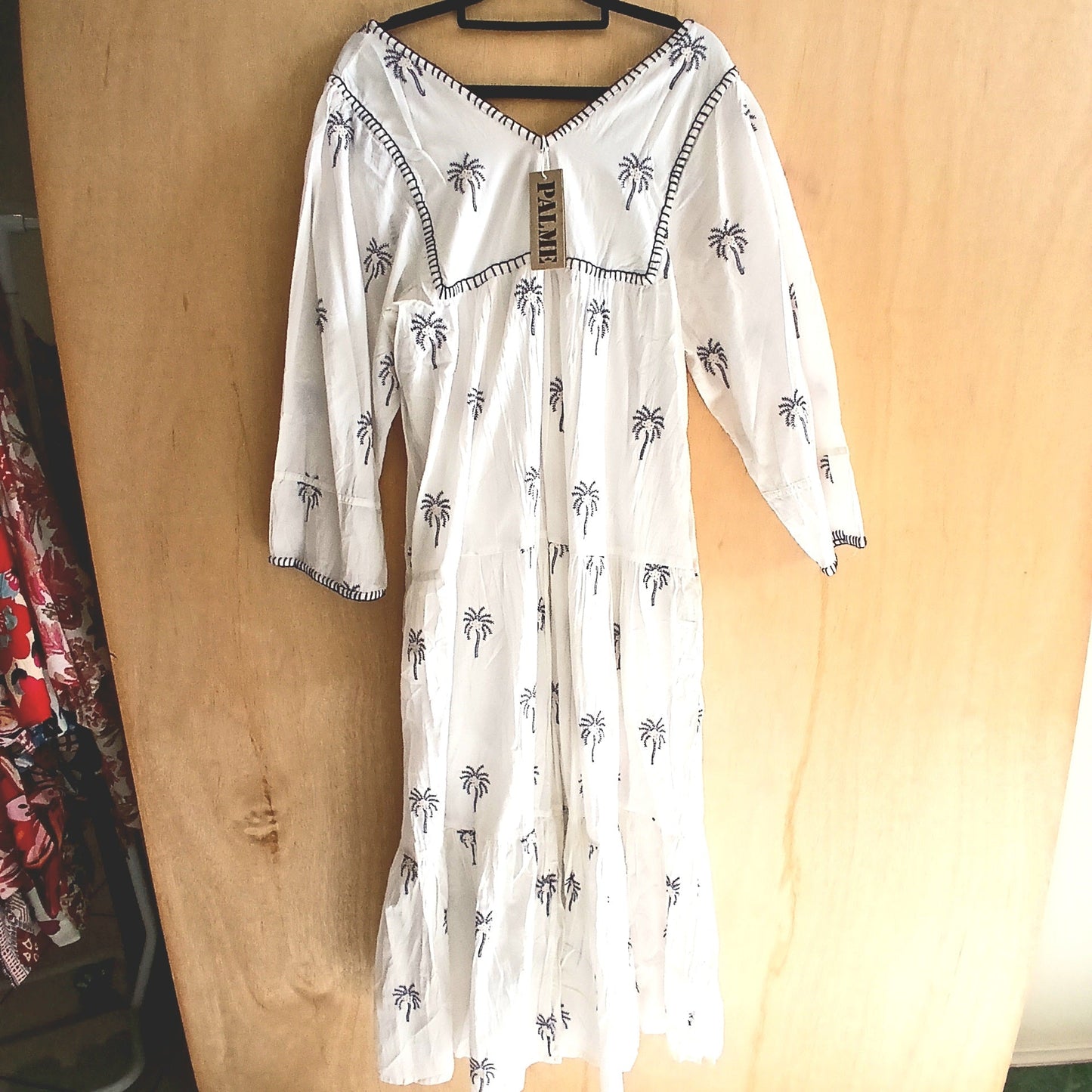 Long Pure Cotton Summer Dress with Long Sleeve 67048