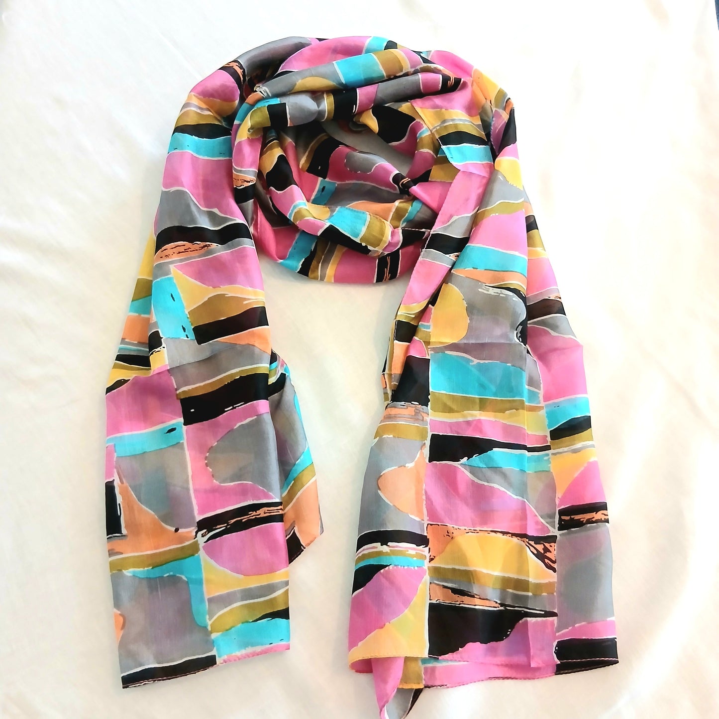 Pure Silk Scarf Large Retro TS-1147