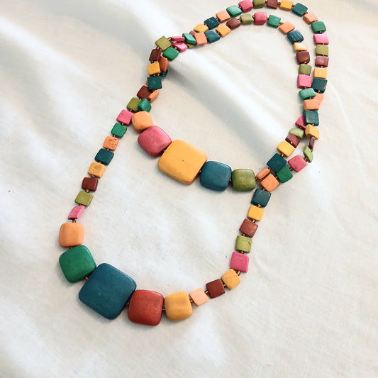 Double Twisted Cube Wooden Bead Necklace N0-824x