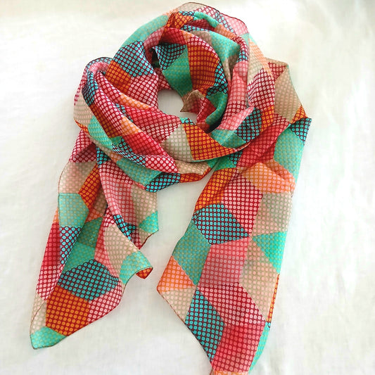 Multicolored Silk Scarf - 5524