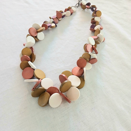 Chunky Desert Wooden Beaded and Clustered Necklace N7-701AHEG
