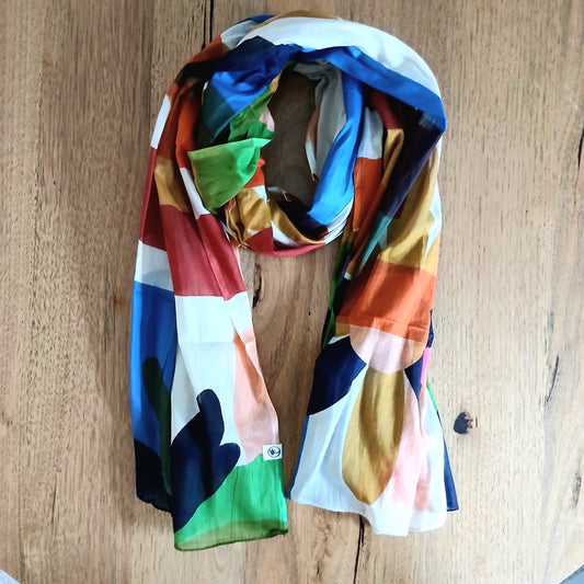 Maxi Marguerite Flower Cotton Scarf 67176