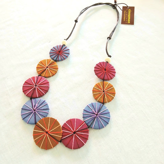 Embroidered Large Beads Necklace N7-1386