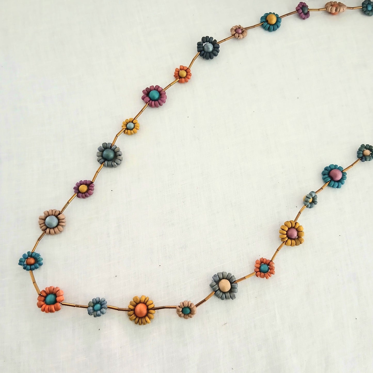 PRE-ORDER Flowers with Small Beads - Long Necklace N0-134CHE