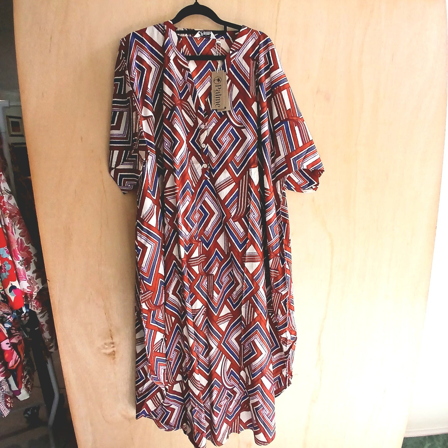 Large 3 Buttons Cotton Dress 67152