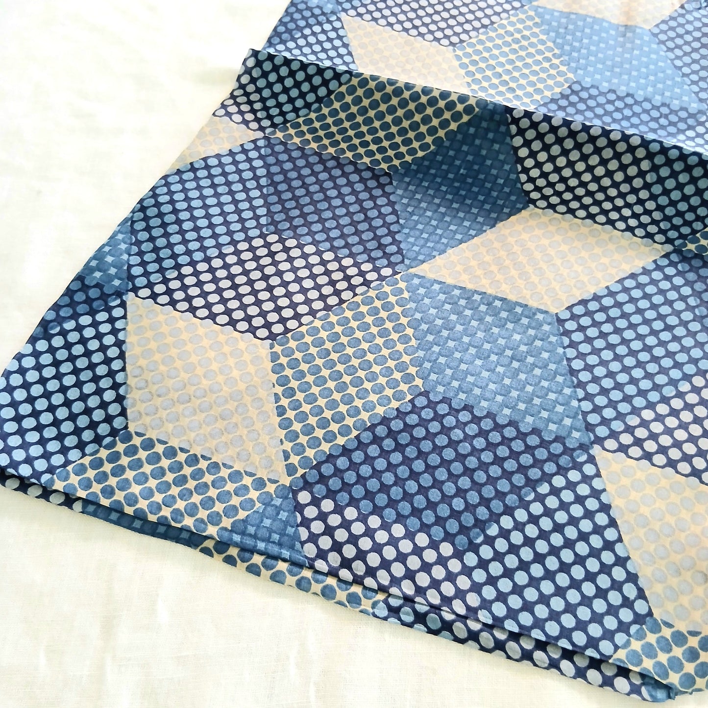 Silk Scarf - Blue and Camel 5514/L