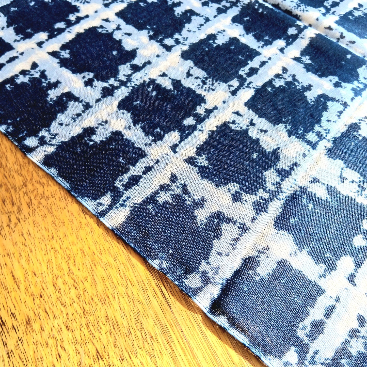 Merino Wool Patterned Scarf - Blue Print YASH-619