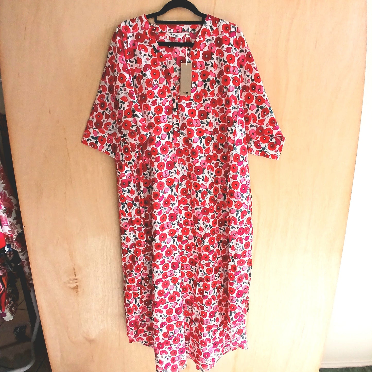 Large 3 Buttons Cotton Dress 67152