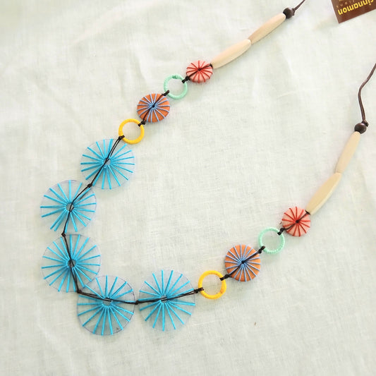 Whimsical Embroidered Beaded Necklace N14-323ATHY