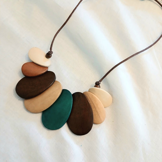 Dangling Wooden Beaded Necklace N6-5393FMKY