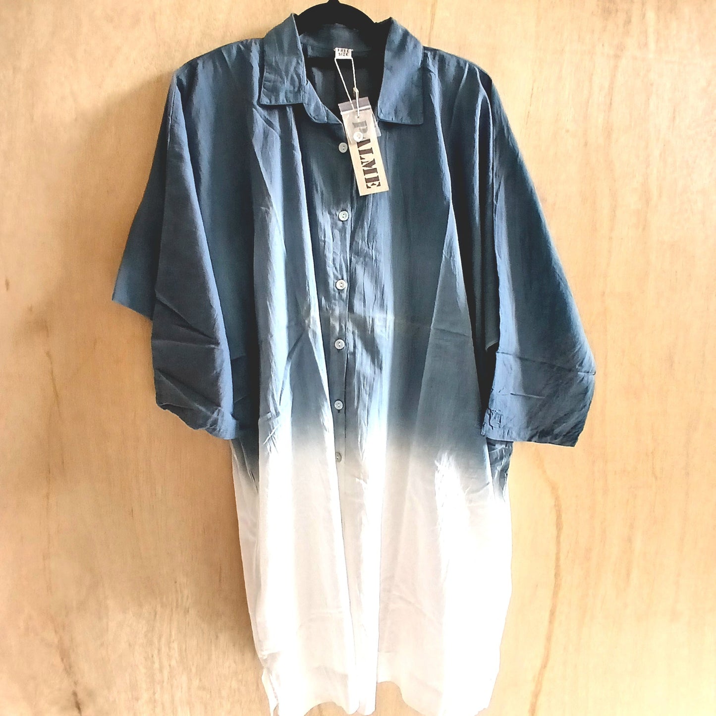 Shaded Shirt Cotton Dress 65967