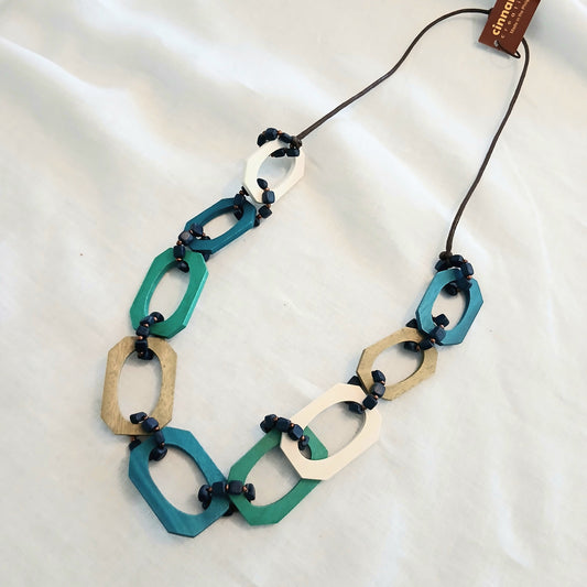 Multi Blue Square Necklace - N7-909acfh