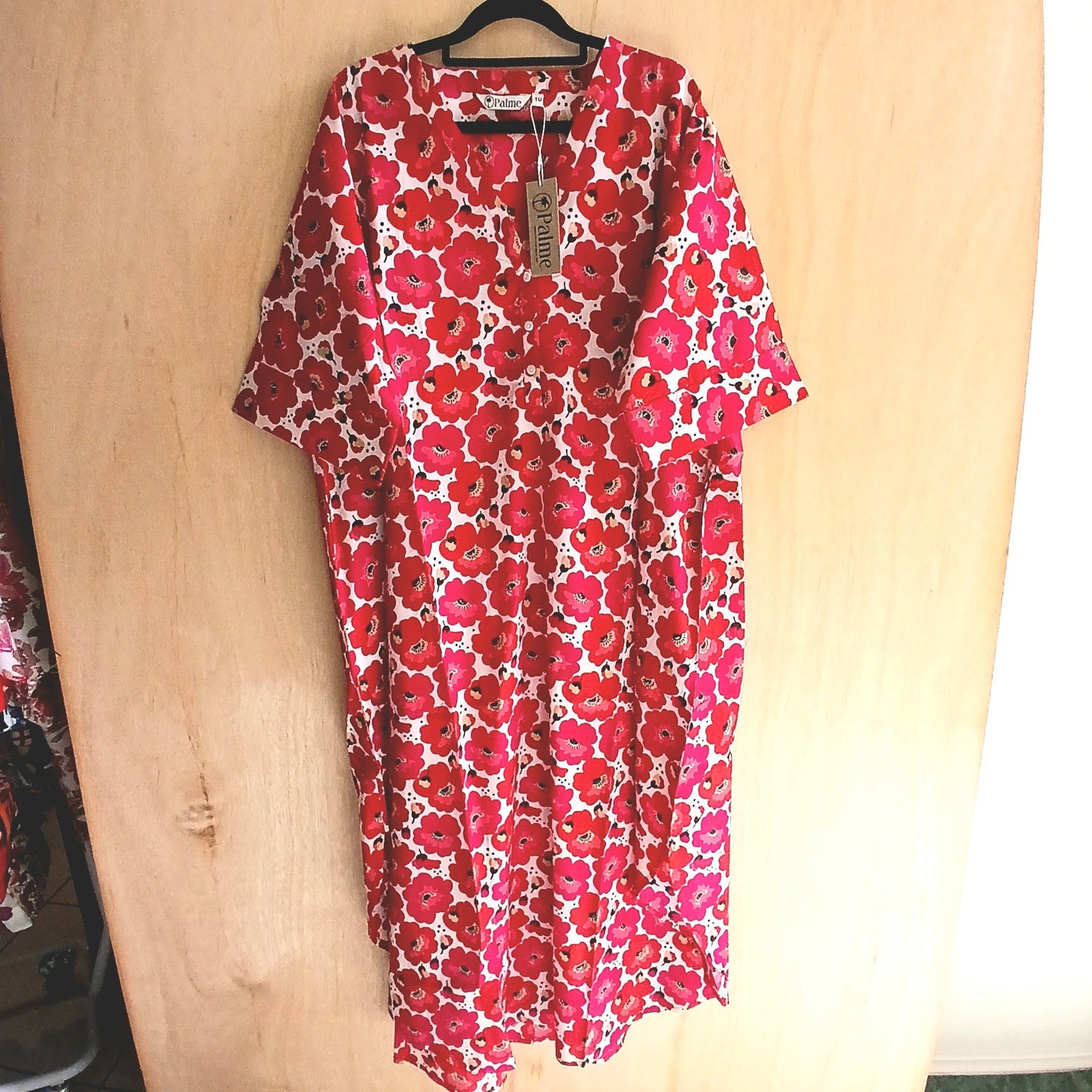 Large 3 Buttons Cotton Dress 67152