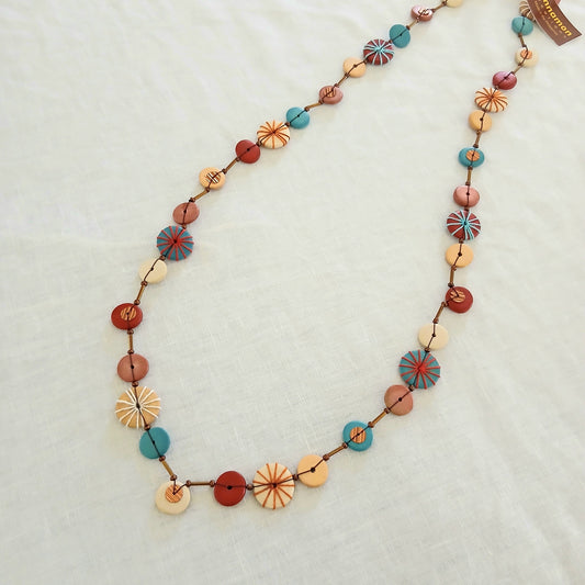 PRE-ORDER Embroidered Long Whimsical Small Beaded Necklace N6-6003