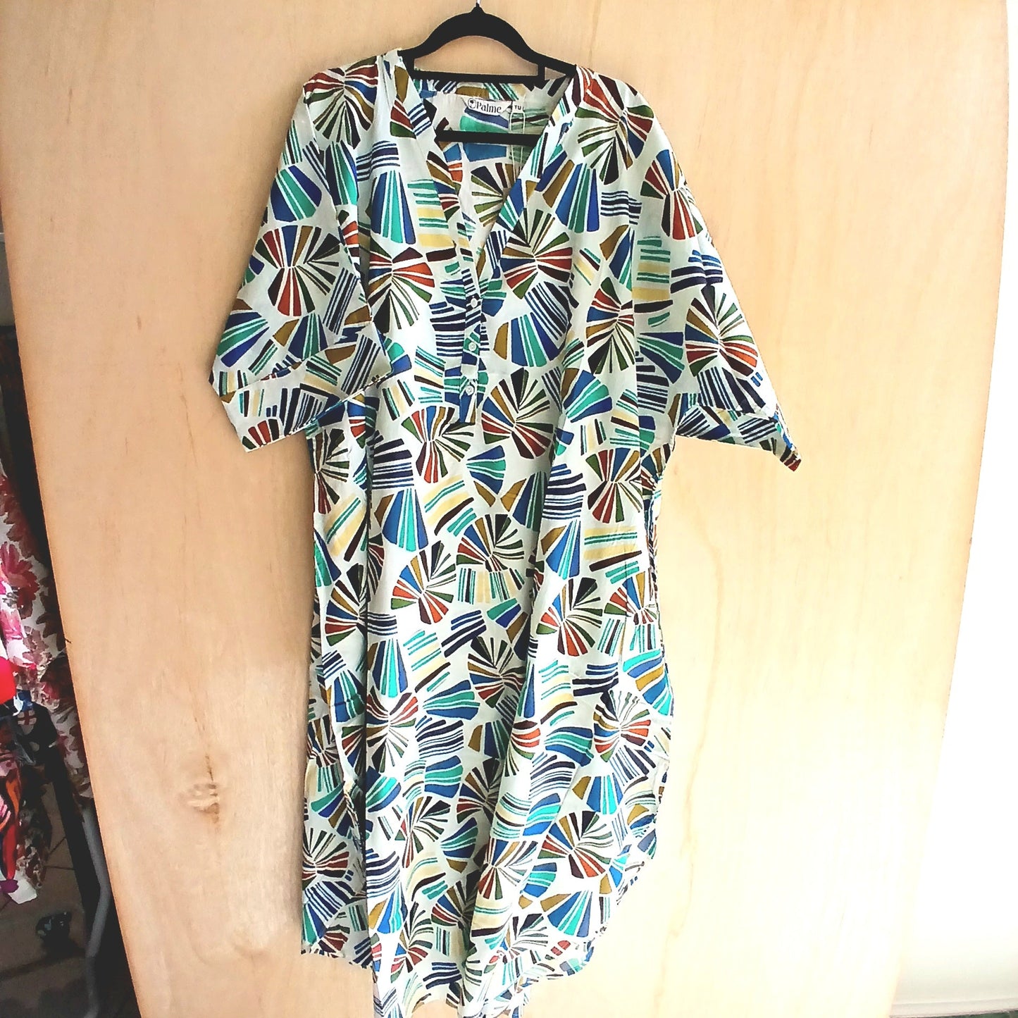 Large 3 Buttons Cotton Dress 67152
