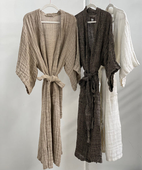 Audrey Heavy Mesh Robe - Natural