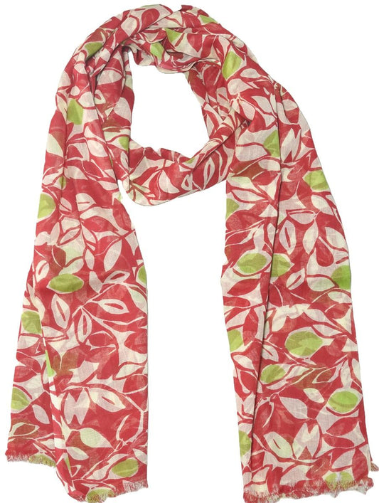 Red/cream cotton scarf 100x180cm