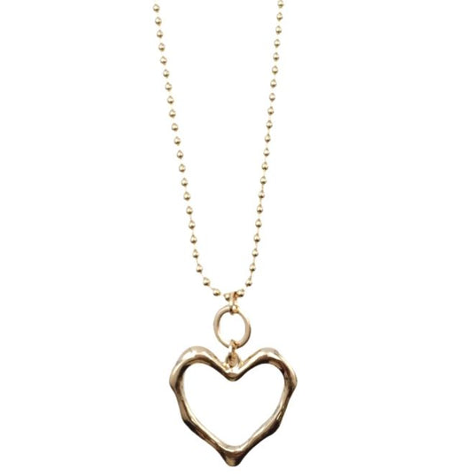 Gold finish heart pendent necklace