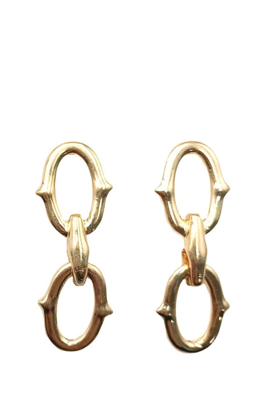 Gold finish chain link earrings