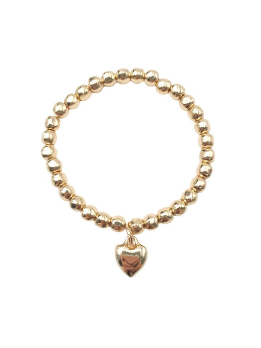 Gold finish heart bracelet