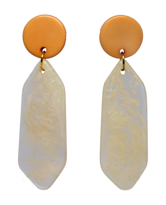 Cream/peach resin Earrings