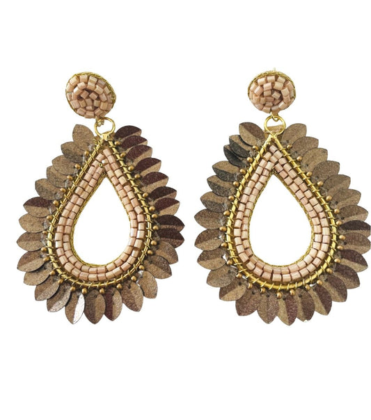 Bronze beaded earrings