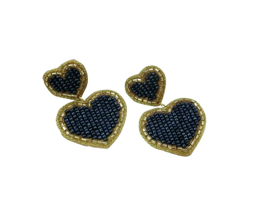 Blue heart earrings