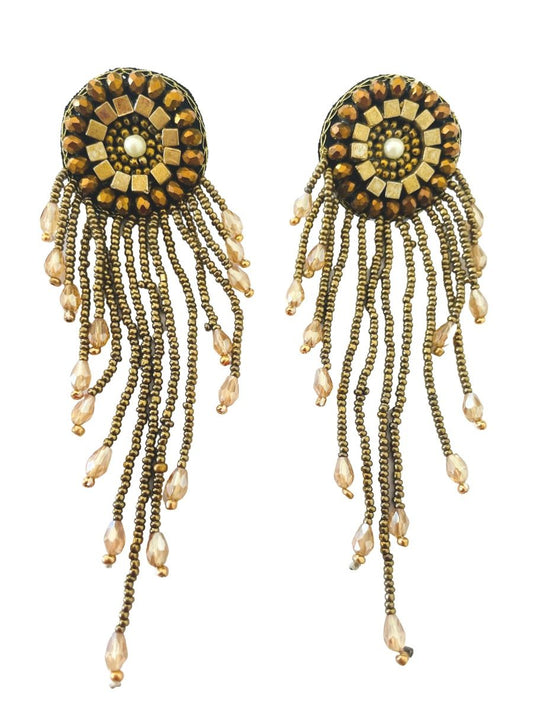 Bronze circle design earrings