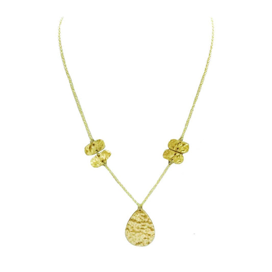 Beaten brass necklace