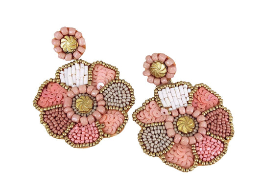 Coral /beige flower shaped E/R