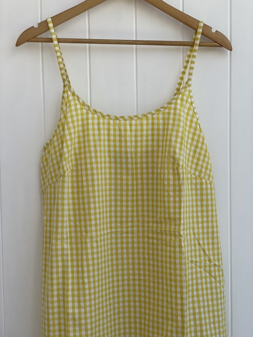 Yellow Check Slip Dress Child (Pack Of 4)